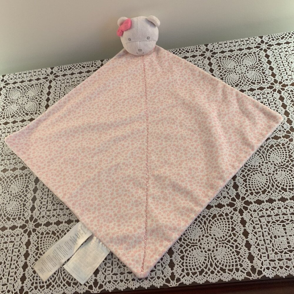 Carter Precious Firsts Bear Lovey Pink Baby Security Blanket Rattle Soothing